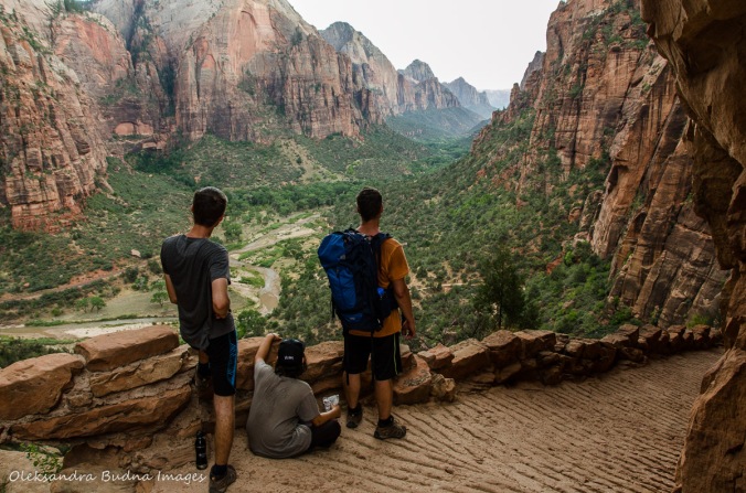 view from Angels Landing Trail in Zion
