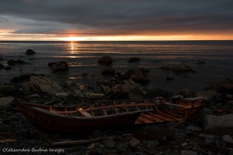sunset at Lobster Cove in Gros Morne Newfoundland